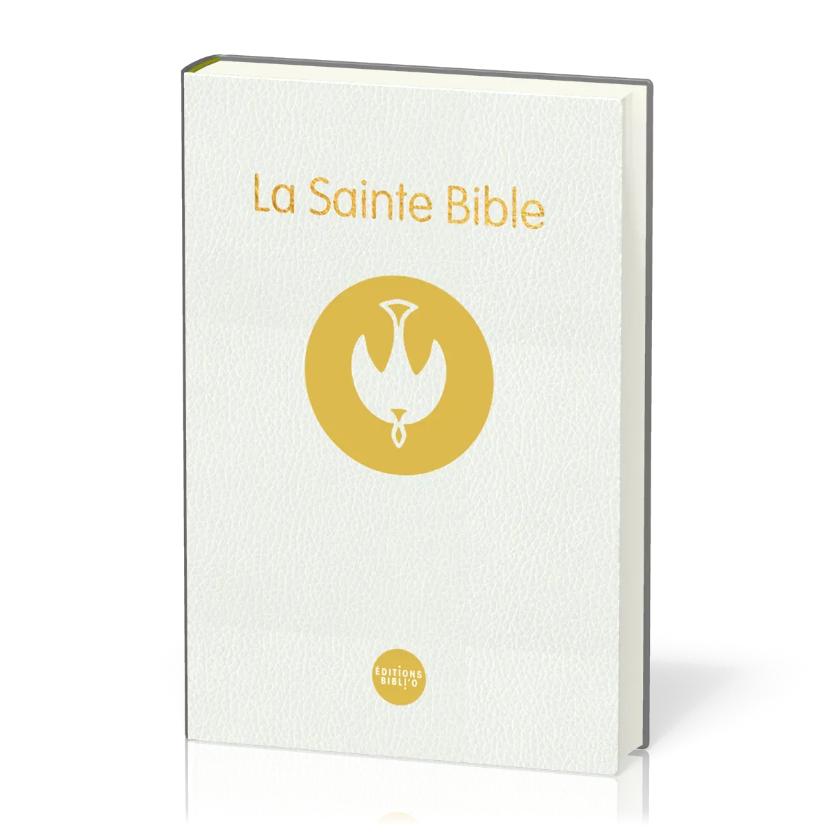 Bible Colombe reliée - Couverture rigide blanche, tranche dorée