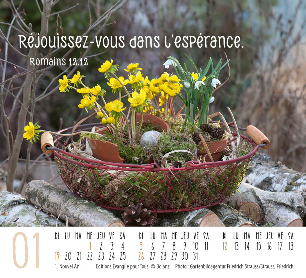 Calendrier Harmonie - mini de table