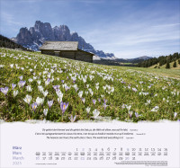 Calendrier Montagnes - trilingue, poster mural