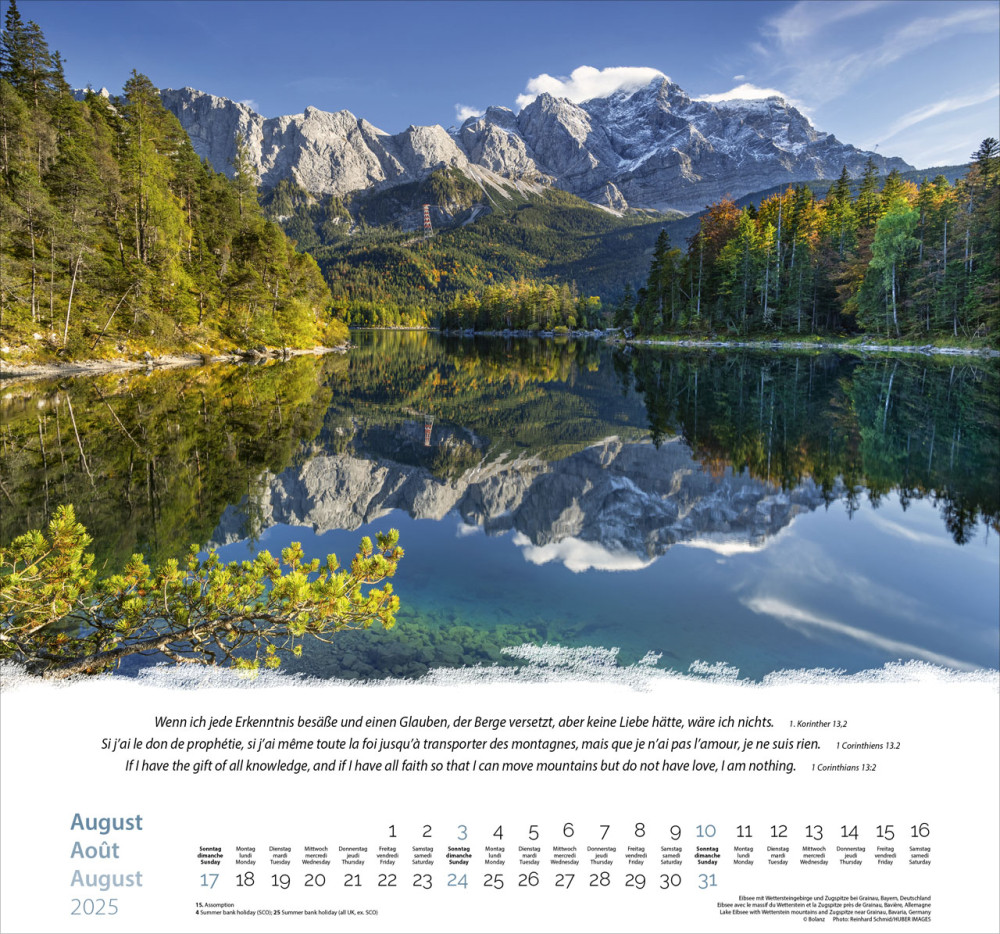 Calendrier Montagnes - trilingue, poster mural