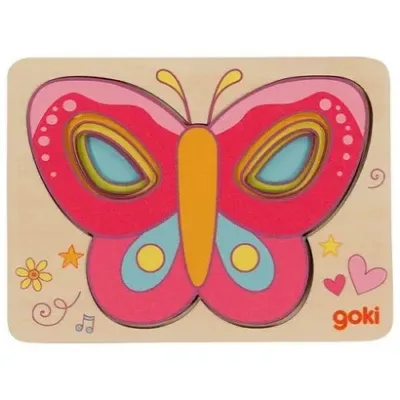 Puzzle Papillon - 5 couches - 5 pièces - 15 x 11 x 1.5 cm