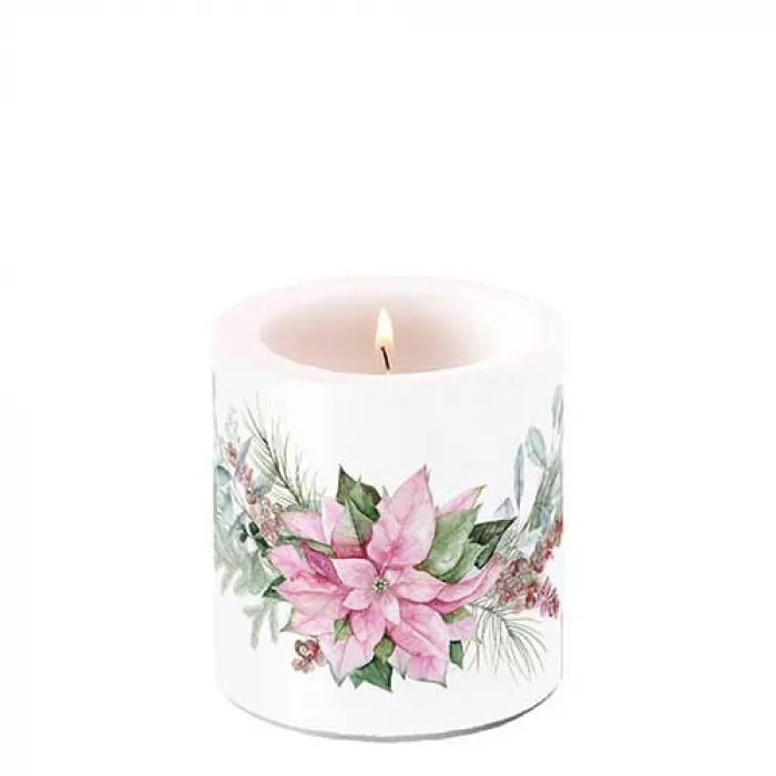 Bougie petite Etoile de Noël Rose