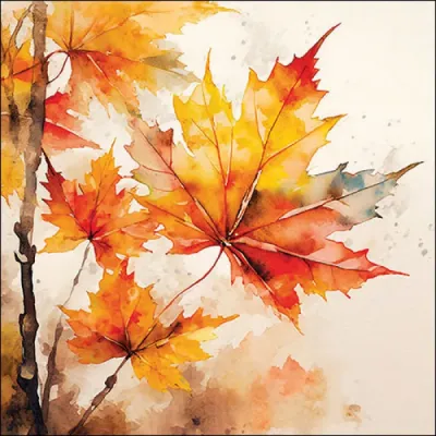 Serviette grande Feuilles vibrantes