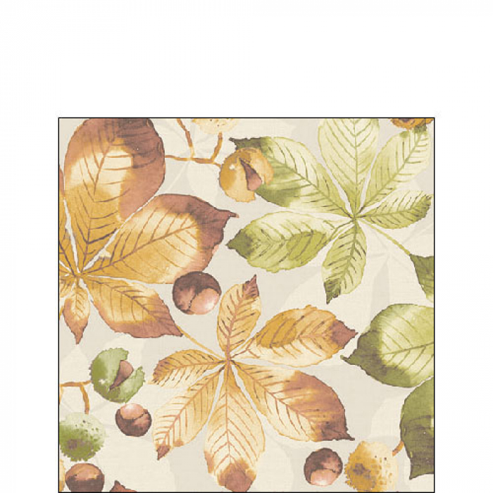 Serviette petite Châtaignier feuilles et fruits