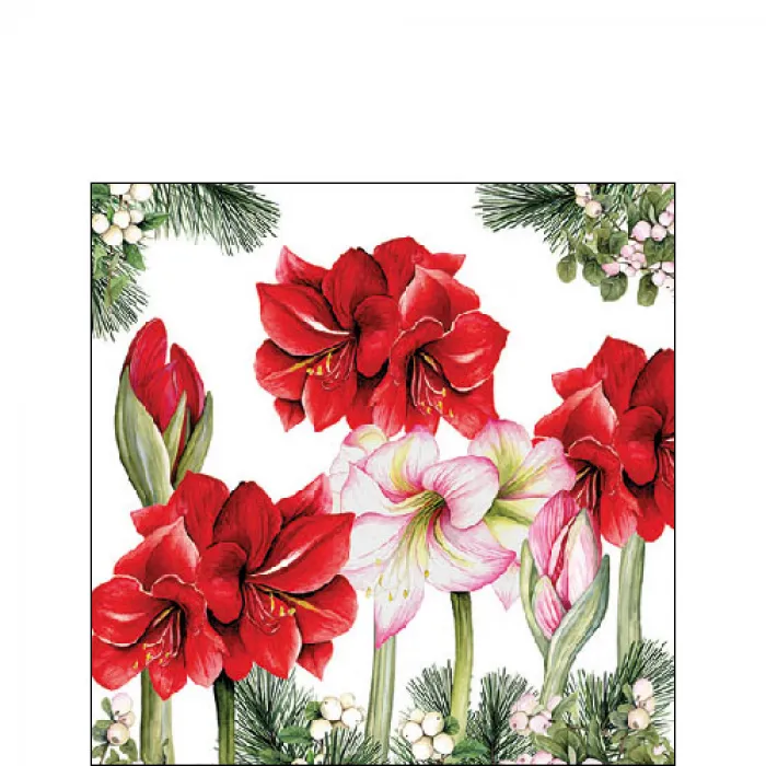 Serviette petite Fleurs amarylis