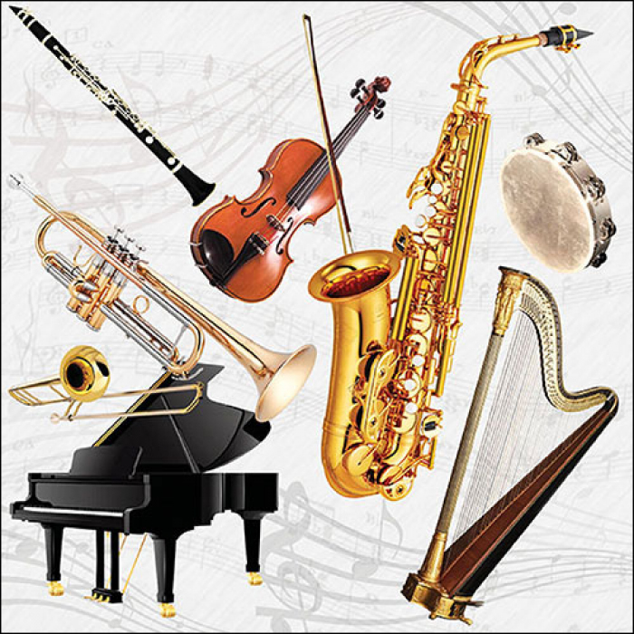 Serviette grande Instruments musicaux