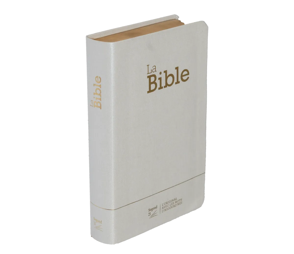 Bible Segond 21 compacte (Premium Style) - couverture souple toile blanche, tranches dorées et ongle