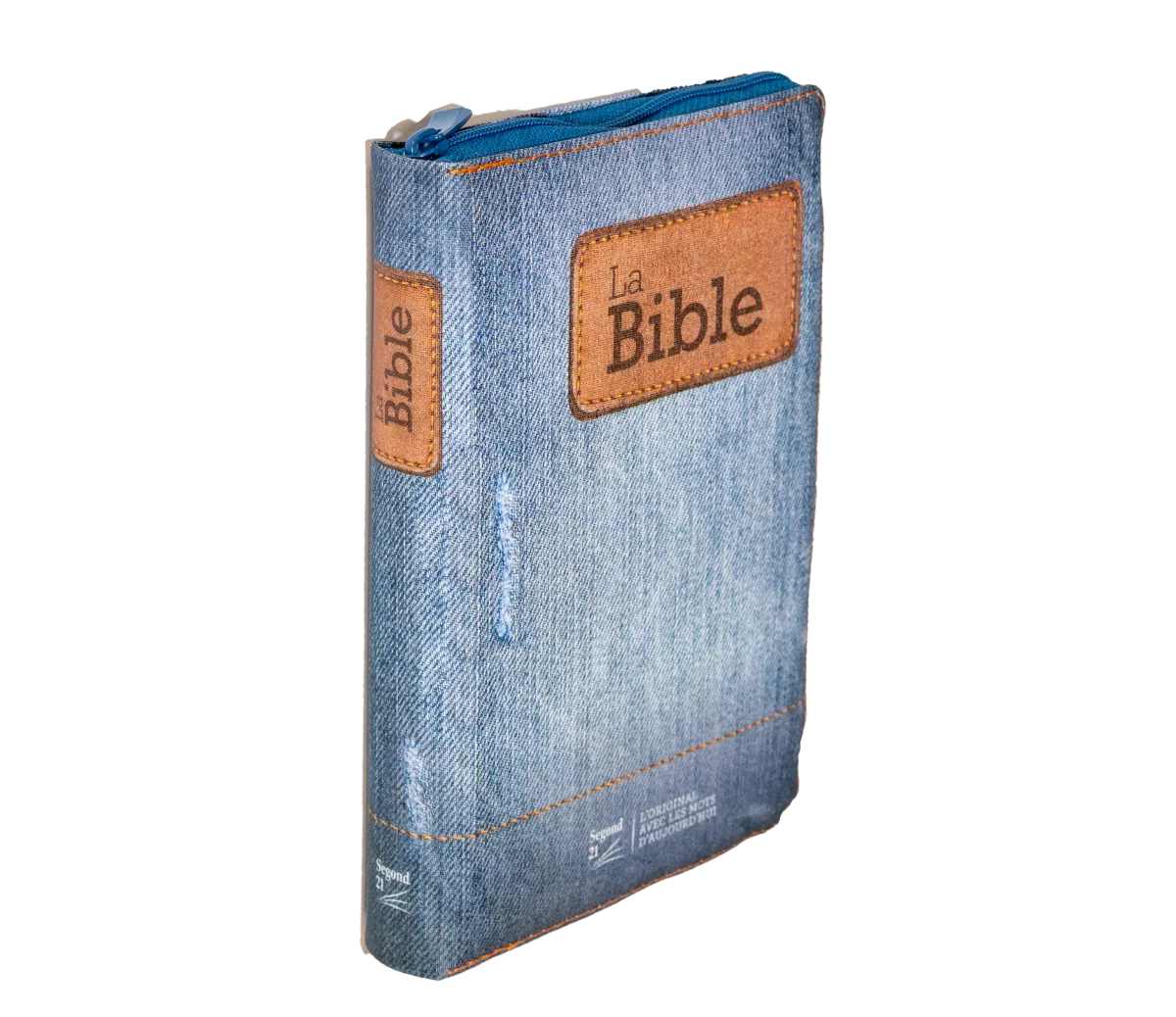 Bible Segond 21 compacte (premium style) - couverture souple toilée motif jeans, avec fermeture écl