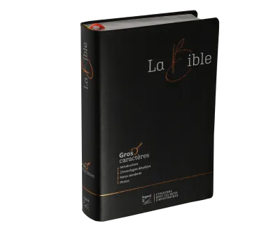 Bible Segond 21, gros caractères - couverture souple noire en fibrocuir