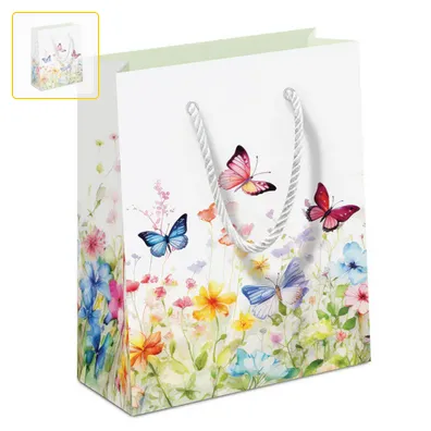 Pochette cadeau - Papillons dans les champs