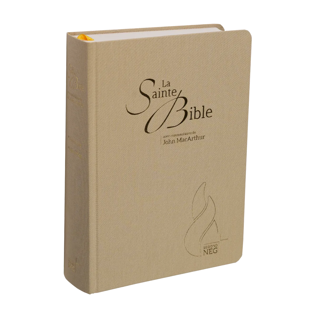 Bible NEG MacArthur semi-rigide, toile beige