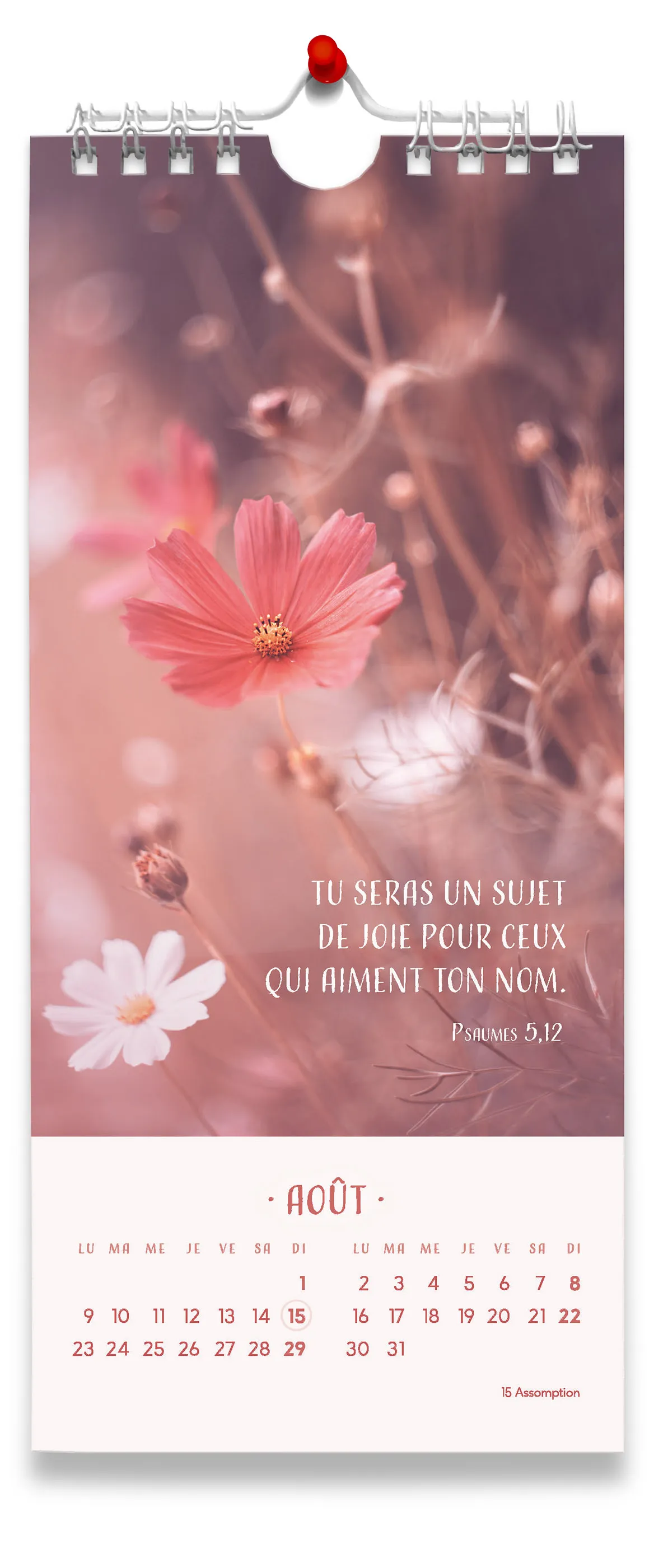 Calendrier Les fleurs - avec verset