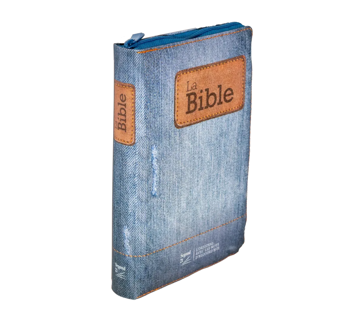Bible Segond 21 compacte (premium style) - couverture souple toilée motif jeans, avec fermeture écl