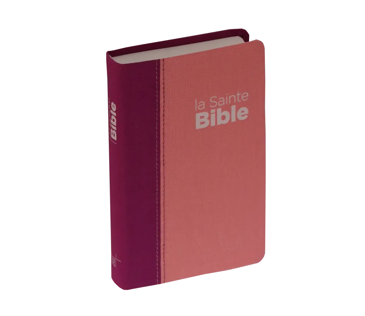 Bible Segond NEG compact, couverture souple, toile duo rose praline/violet fruits des bois