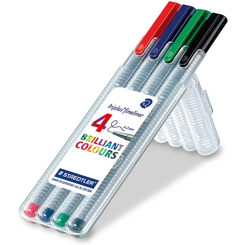 Stylos feutres Staedtler Triplus fine liner, set de 4 couleurs