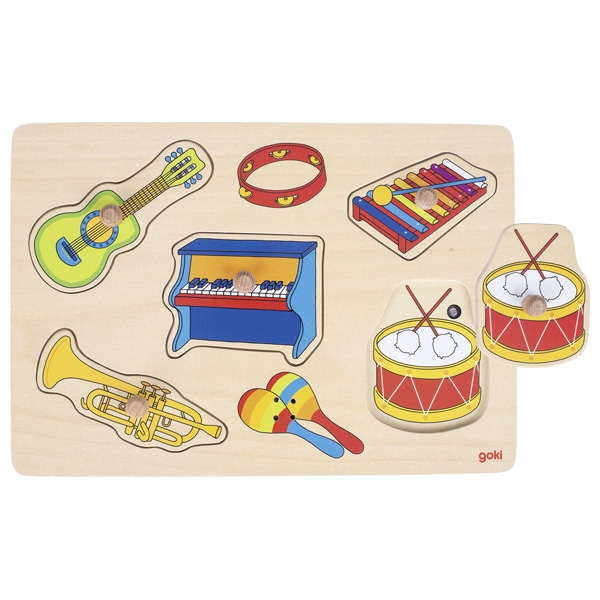 Puzzle - Avec prise en bois - Instruments de musique - avec sons