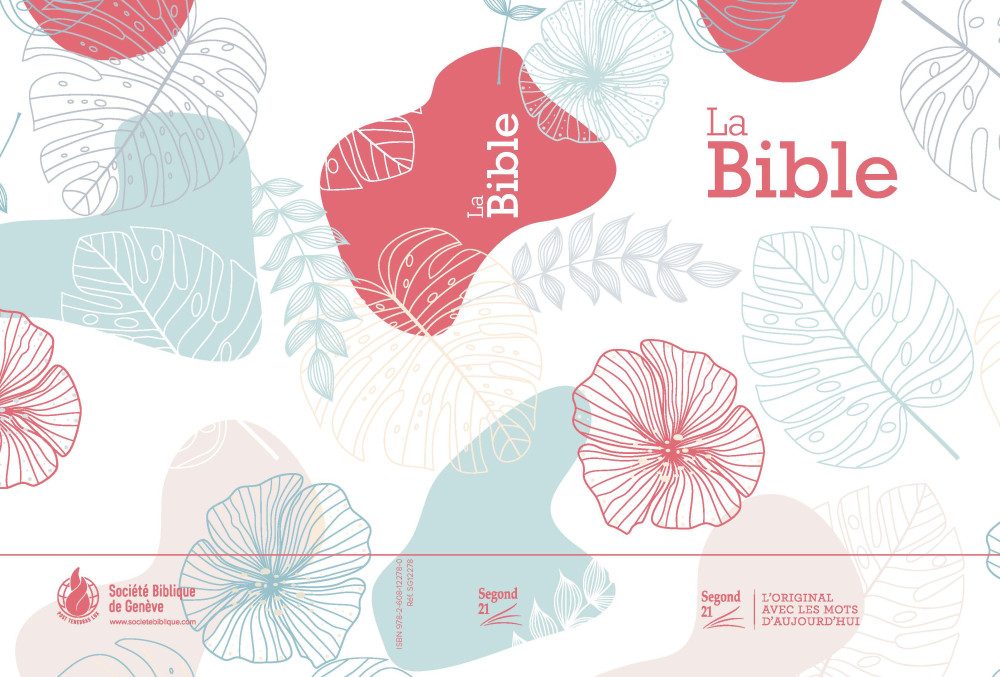 Bible Segond 21 compacte (premium style) - couverture souple toilée motif fleuri, avec fermeture éc