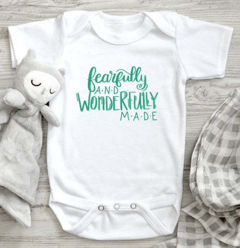 Body bébé "Fearfully and wonderfully made" 12-18 mois